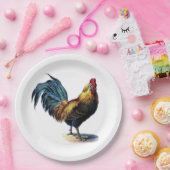 Illustratie Rooster #1 Papieren Bordje (Feest)