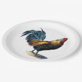 Illustratie Rooster #1 Papieren Bordje (Gekanteld)