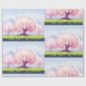 Illustratie roze bomen cadeaupapier (Vlak)