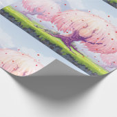 Illustratie roze bomen cadeaupapier (Hoek)