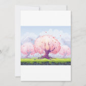 Illustratie roze bomen kaart (Voorkant)