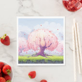 Illustratie roze bomen servet (Insitu)