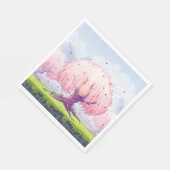 Illustratie roze bomen servet (Hoek)