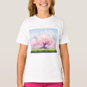 Illustratie roze bomen t-shirt (Voorkant)