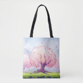 Illustratie roze bomen tote bag (Voorkant)