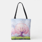Illustratie roze bomen tote bag (Achterkant)