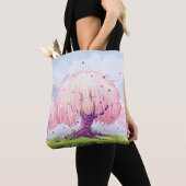 Illustratie roze bomen tote bag