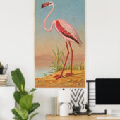Illustratie  roze flamingo (1889) poster (Thuiskantoor)