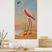 Illustratie  roze flamingo (1889) poster (Keuken)