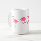 Illustratie roze flamingos koffiemok (Voorkant links)