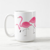 Illustratie roze flamingos koffiemok (Links)