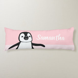 Illustratie roze gepersonaliseerde Cute Penguin Lichaamskussen