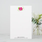 Illustratie roze Rose Briefpapier (Staand voorkant)