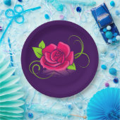 Illustratie roze Rose Papieren Bordje (Feest)