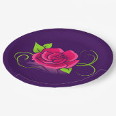 Illustratie roze Rose Papieren Bordje (Gekanteld)
