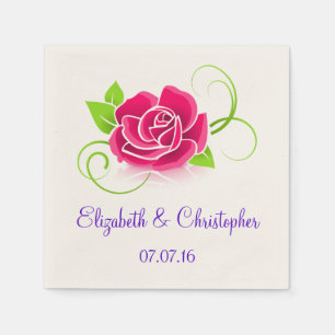 Illustratie roze roze bruiloft servet