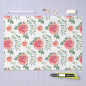 Illustratie roze rozen Waterverven Tissuepapier (Craft)