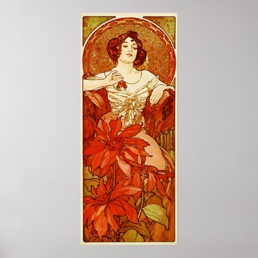 Illustratie Ruby van Alphonse Mucha Poster (Voorkant)