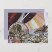 Illustratie  ruimtekolonie briefkaart (Voorkant / Achterkant)