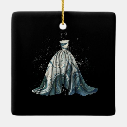 Illustratie 's avonds Mode Keramisch Ornament (Achterkant)