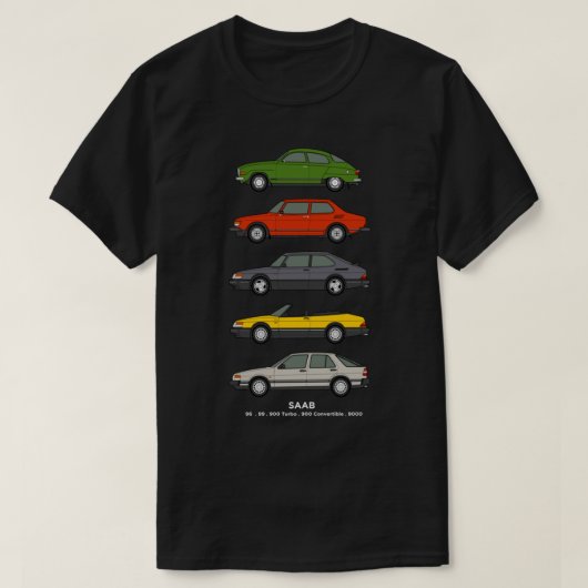 Illustratie Saab-autocontour T-shirt (Design voorkant)