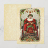  illustratie Santa in Antiek auto Feestdagenkaart (Voorkant / Achterkant)