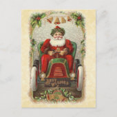  illustratie Santa in Antiek auto Feestdagenkaart (Voorkant)