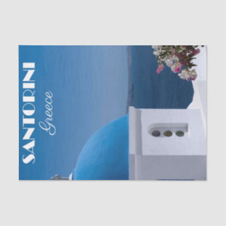 illustratie Santorini, Griekenland Reizen Tissuepapier