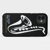 Illustratie Saxophone iPhone Case (Achterkant (horizontaal))