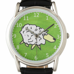 Illustratie schapenontwerp horloge