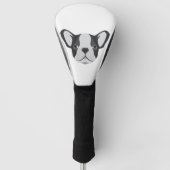 Illustratie schattige Franse Bulldog Golfheadcover (Voorkant)