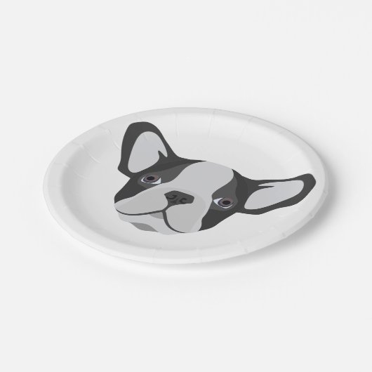 Illustratie schattige Franse Bulldog Papieren Bordje (Gekanteld)