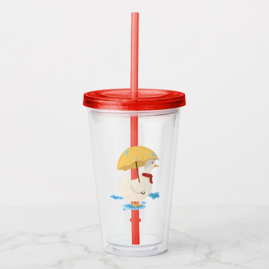 Illustratie Schattigee eendenhouderparaplu Acryl Drinkbeker (Voorkant)