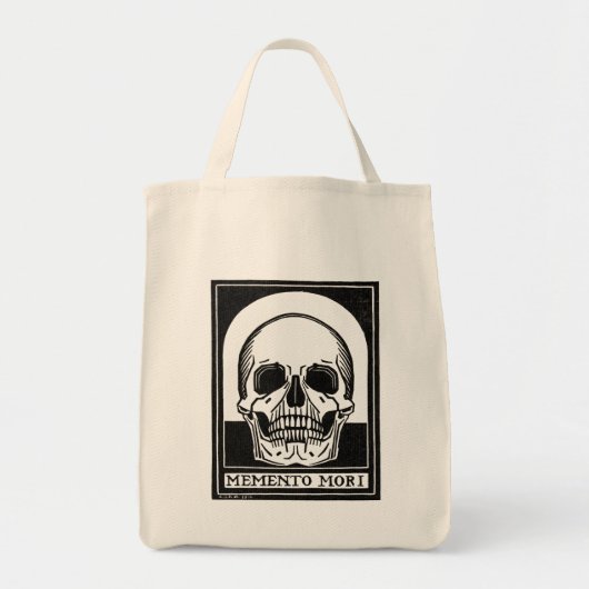  illustratie schedel zwart wit tote bag (Voorkant)