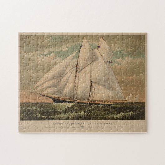 Illustratie  Schooner-jacht (1882) Legpuzzel (Horizontaal)