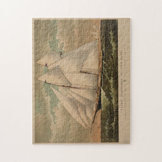 Illustratie  Schooner-jacht (1882) Legpuzzel (Verticaal)