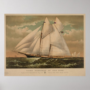 Illustratie  Schooner-jacht (1882) Poster