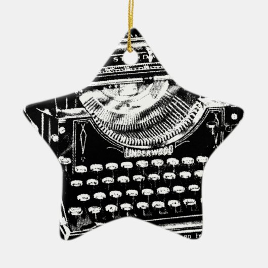 Illustratie schrijfmachine keramisch ornament (Voorkant)