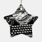 Illustratie schrijfmachine keramisch ornament (Achterkant)