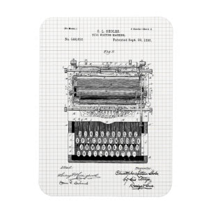 Illustratie schrijfmachinepatroon magneet