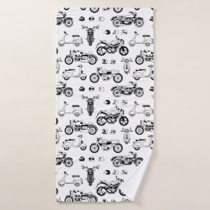 Illustratie: scooters en helmen voor motorfietsen badhanddoek
