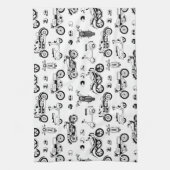 Illustratie: scooters en helmen voor motorfietsen theedoek (Verticaal)