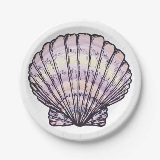 Illustratie Seashell Papieren Bordje (Voorkant)