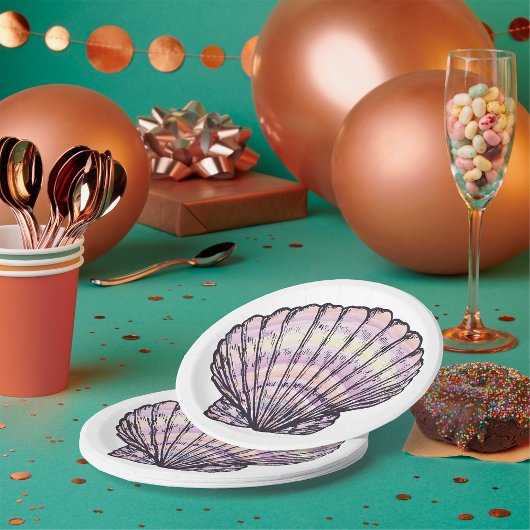 Illustratie Seashell Papieren Bordje