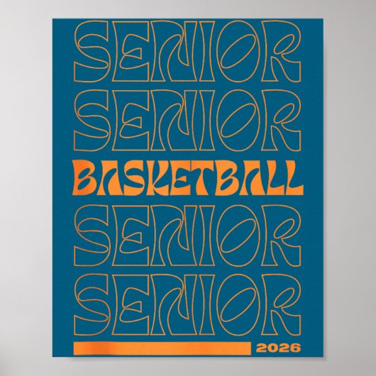 Illustratie seniorenavond basketbal klas 2026 poster (Voorkant)