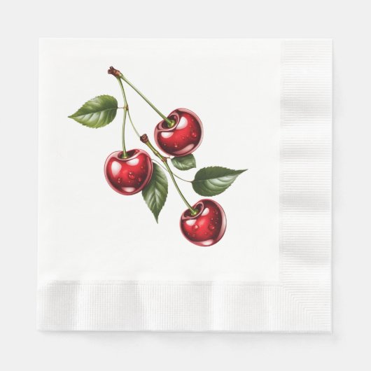 Illustratie servetten van papier met kersen (Voorkant)