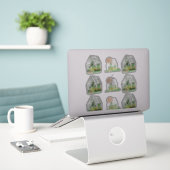 Illustratie Set Sticker Cute Plant Broeikas (Laptop op bureau)