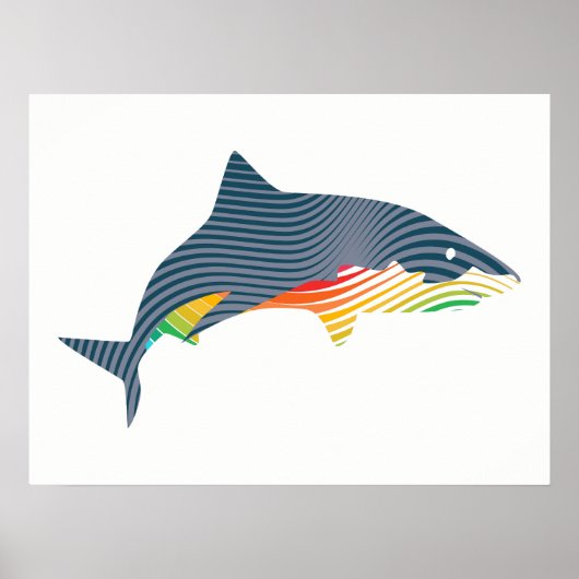 Illustratie Shark Swoosh Poster (Voorkant)