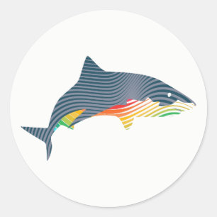 Illustratie Shark Swoosh Ronde Sticker