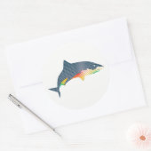 Illustratie Shark Swoosh Ronde Sticker (Envelop)